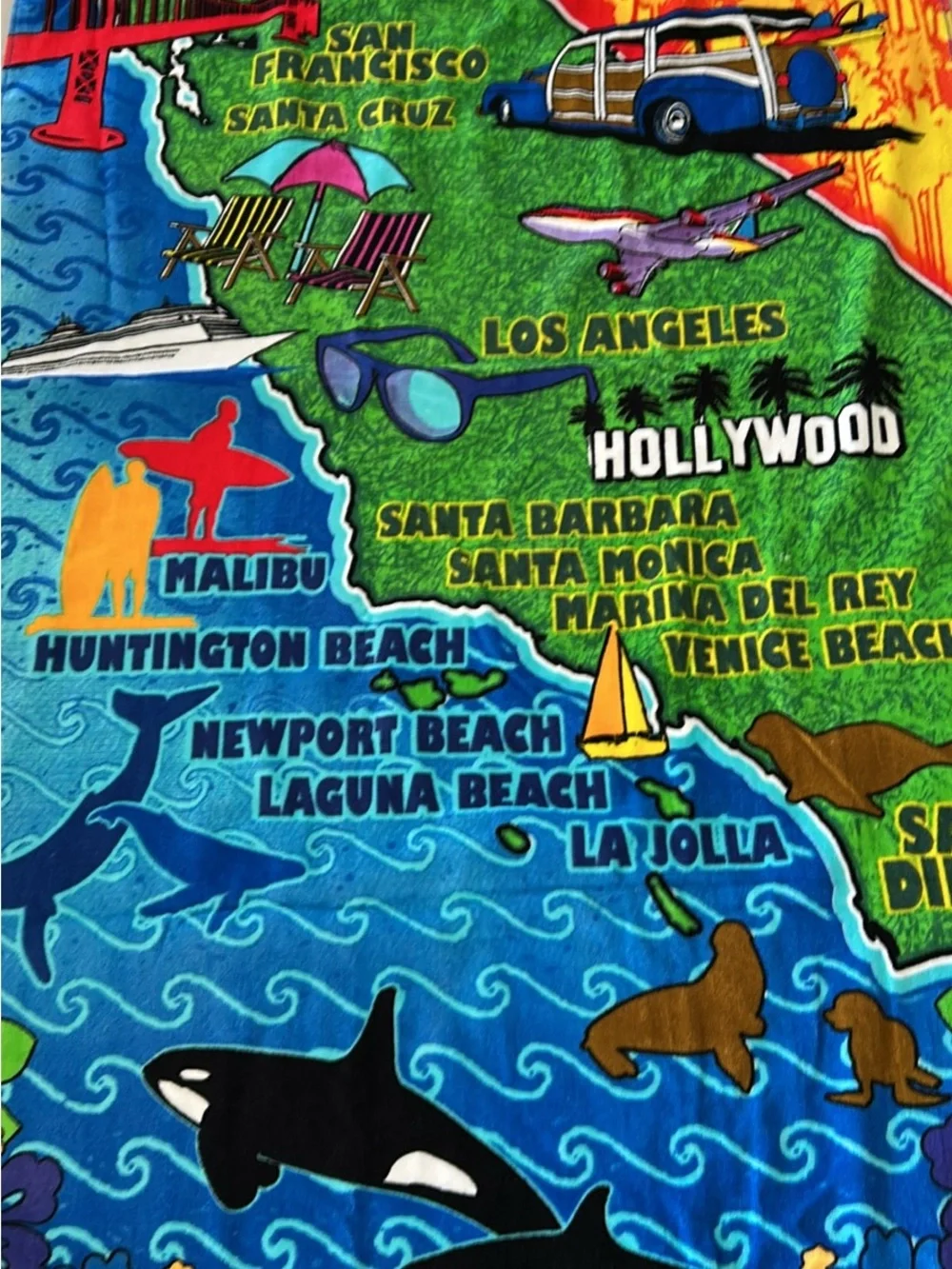 California Coastal Kids Beach Towel‎ - Bright Multicolor